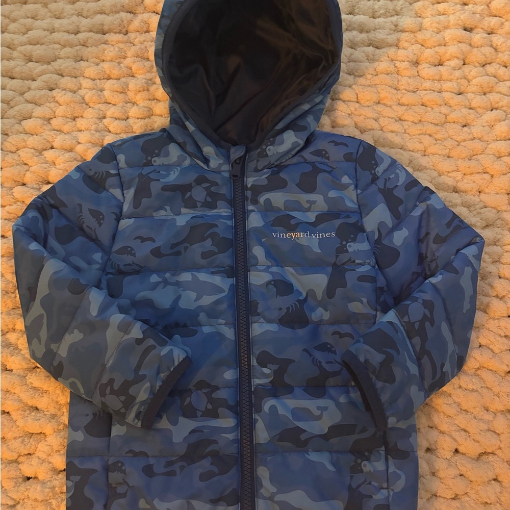 Vineyard Vines Blue Camouflage Hooded Jacket